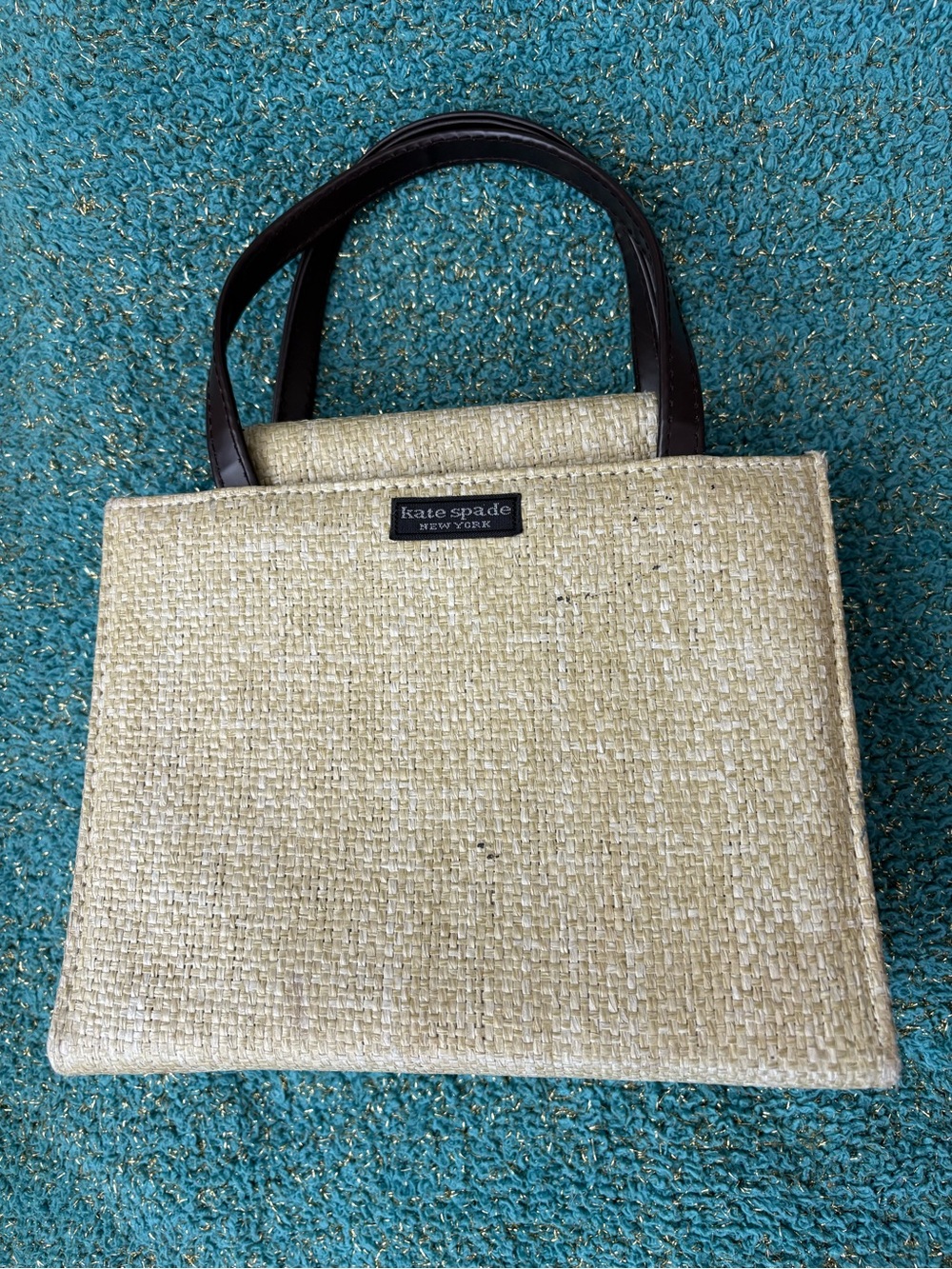 Vintage Y2K Kate Spade Raffia Hand Bag - Picture 2 of 3